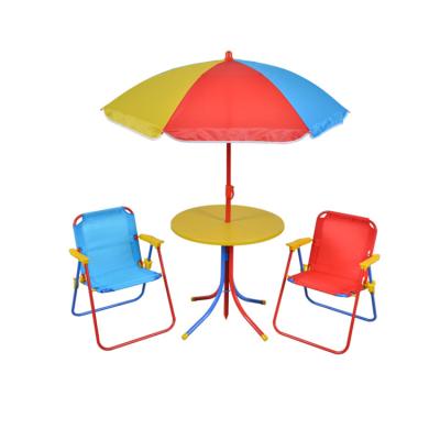 China Survive Outdoor Furniture Kids Folding Picnic Table And Chairs Set Removable Umbrella Mini Camping Sunshade For Kids Outdoor for sale