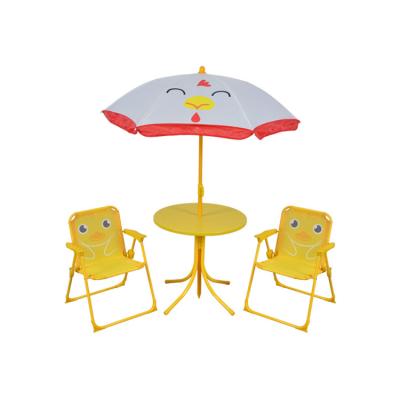 China High Quality Comfortable Outdoor Weather Furniture Kids Table And Chair Gardening Set With Umbrella for sale