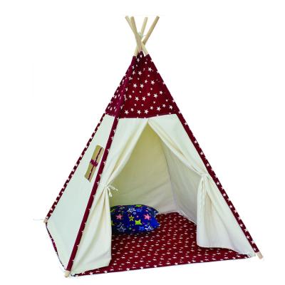 China High Quality Portable Teepee Kids Lovely Indian Tradition Tee Pee Kids Play House Outdoor Teepee Tent With Wooden Poles for sale