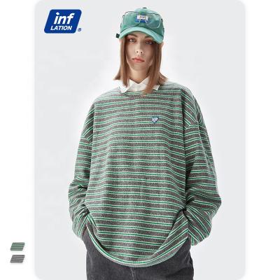 China QUICK DRY Soft Single Striped Soft Single Striped ODM Round Neck Cotton Sweatshirt OEM ODM Custom Made Unisex Round Sweatshirt for sale