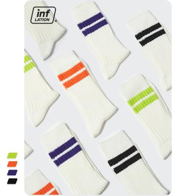 China Hip Hop Kitted QUICK DRY Custom Cotton Football Sports Stripe Tube Striped Socks For Women Men for sale