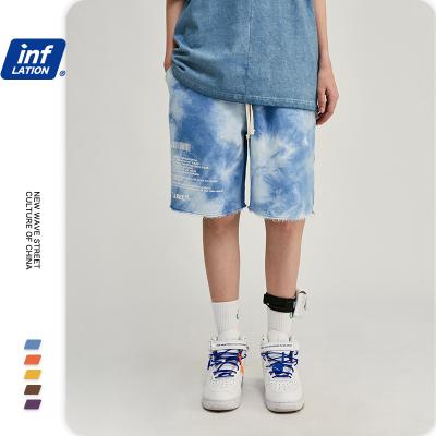 China Anti-wrinkle new arrival tie dye jogging sweat jeans shorts trench coat for men casual for sale