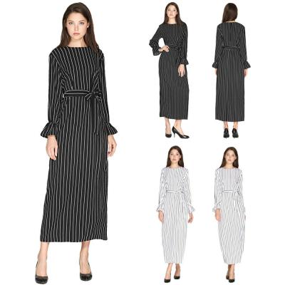 China Muslim Abaya Dresses Plus Size Fashion Women Bare Long Sleeve Muslim Bell Sleeve Maxi Dress Kaftan Abaya Maxi Dress Casual Wear for sale