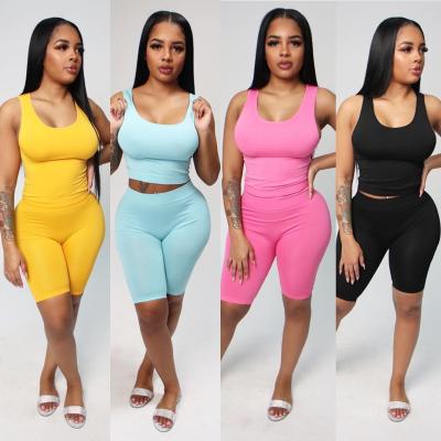 China Others New 2021 Custom Made Short Pants Sets For Women 2 Piece Womens Summer Crop Top Short Set Clothing for sale