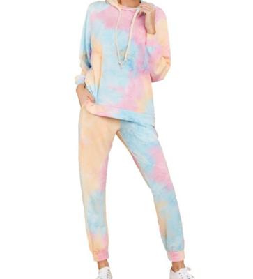 China Wholesale QUICK DRY Women's Tie Dye Hoodie Set 2 Piece Tie Dye Set 2 Piece Women's Tie Dye for sale