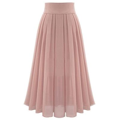 China Plus Size 2021 New Fashion Style Formal Skirt Women's Pleated Chiffon Skirt for sale