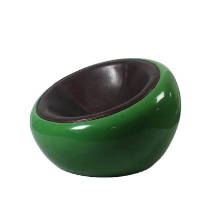 China Modern Style Leather Scoop Leisure Chair Fiberglass Round Half Dome Chair for sale