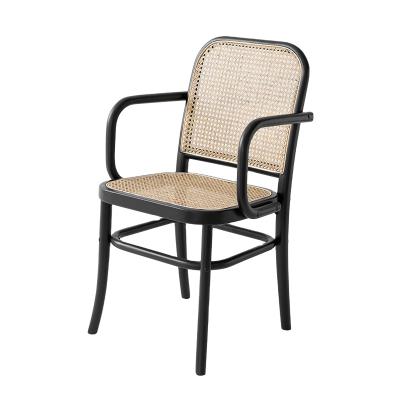 China (Other) Adjustable Single Lounge Dining Chair Rattan Modern Solid Wood Armchair for sale