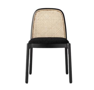 China Simple Design Adjustable Household Wooden Rattan (Other) Dining Back Chair for sale