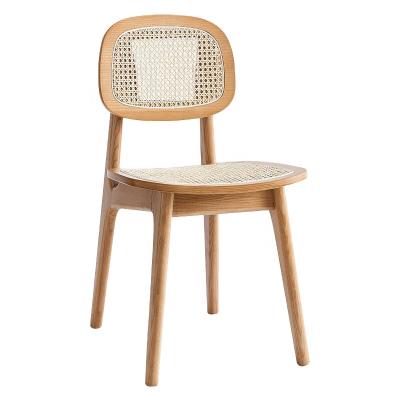 China (Other)Adjustable Modern Solid Wood Backrest Dining Chair Balcony Leisure Rattan Wooden Cafe Chair for sale