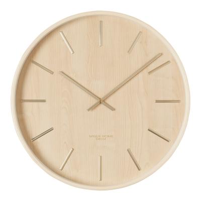 China Wholesale 16inch 40cm Minimalist Home Decor Natural Plant Wooden Frame Wall Clock for sale