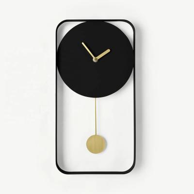 China Wholesale Modern Minimalist Decorative Art Design Metal Pendulum Wall Clock Home Nordic Decoration for sale