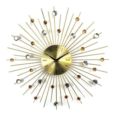 China Minimalist 50cm Large Crystal Diamond Wall Clock Luxury Decorative for sale