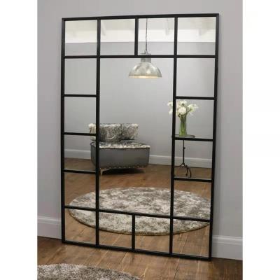 China Traditional Large Rectangle Integral Metal Floor Standing Dressing Mirror for sale