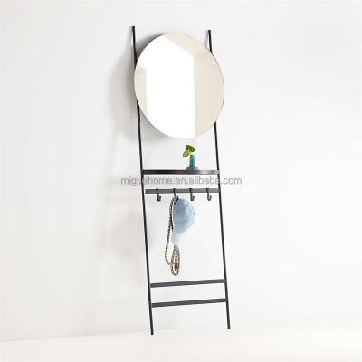 China Shelves mirror wall standing mirrors leaning mirror with hooks dressing mirror with shelf for dining room and living room for sale