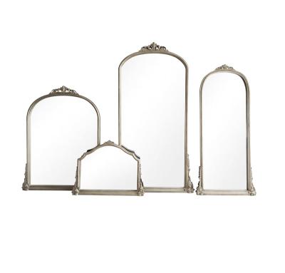 China 120x213cm Handcrafted Arched Form Integral Dressing Wall Mirror Oversized Resin View Floor Standing French Mirror For Living Room for sale