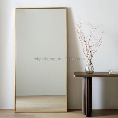 China Modern Integral Dressing Wall Mirrors Oversized Standing Mirror Metal Sight Floor Wall Leaning Mirrors For Living Room for sale