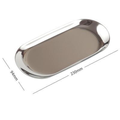 China Home Furniture Silver Metal Serving Tray, Ellipse Stainless Steel Tray, Tray Metal Storage Organizer Decorative Tray for Modern Home for sale