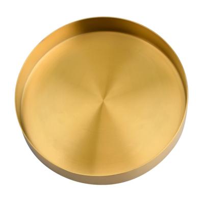 China Home Decoration Luxury High Quality Gold Stainless Steel Fruit Serving Tray for sale