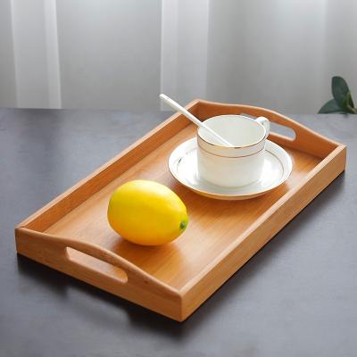 China Simple And Fresh Bamboo Rectangular Household Fruit Tableware Daily Tray Hotel Bamboo Tea Tray for sale