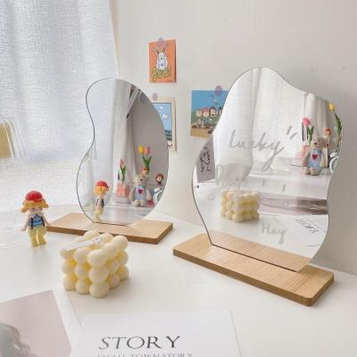 China Simple and fresh irregular mirror simple and fresh decoration dressing table dormitory makeup for sale