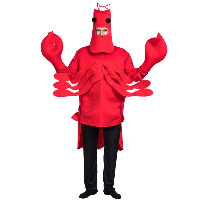 China 100% Polyester Adult Halloween Carnival Party Cosplay Crab Lobster Costume Crawfish Uniform Red Outfit for sale