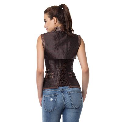 China Buttocks Spandex Padded Steel Boned Waist Slimming Corset, Sexy Punishment Neck Corset for sale