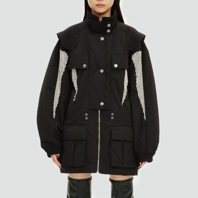 China Wholesale Fashion Long Zipper Waterproof Goose Long Warm Jacket Winter Oversized Sleeves Down Jacket for sale