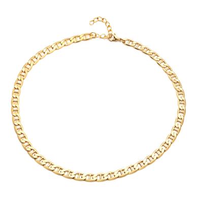 China 2021 Trendy Simple Style Women's Necklace 18k Gold Plated Copper Necklace Jewelry Gold Chains For Jewelry Making for sale