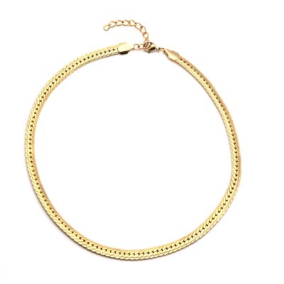 China Latest Trendy Minimalist Gold Chain Choker Necklace Fashion Women Ladies Ladies Necklaces Brass Jewelry Accessories For Sale for sale