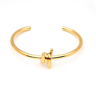 China Environmental friendly copper bracelet wholesales knot and high quality line bracelets for women gold color simple cuff bracelets fashion gift for party jewelry for sale