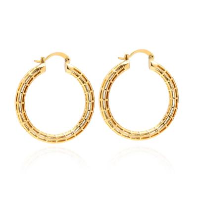 China 2021 New Arrival Environmental Friendly Copper Earrings Hollow Out Big Circle Hoops Earrings Shape Jewelry For Beautiful Girls Women for sale