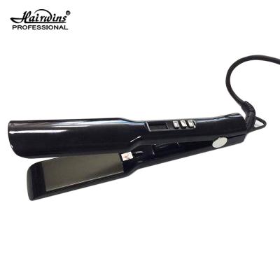 China Best HW-9921 Outdoor Dual Voltage Private Label Titanium Hair Straightener Curler With LCD Display for sale