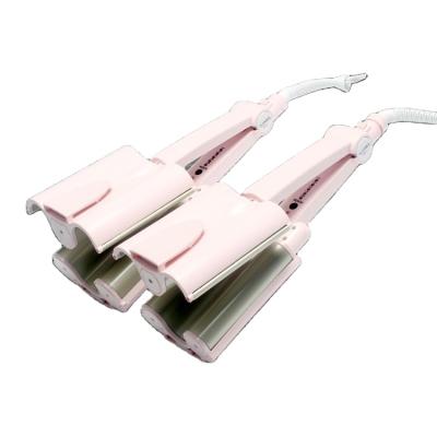 China 2021 youtube cone hair curler stretching three splint crimper curling clips hesitate hair curler hair curler magic technique for sale