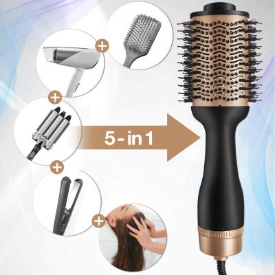 China Ionic 4 in 1 One Step Hair Brush Hair Dryer Volumizer Straightener Curler Styling Tools for sale