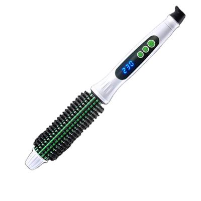 China Brush Hair Straightener and Curler Curve Hair Brush Outdoor Electric Curling Hair Brush Easy Clean Logo for sale