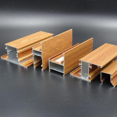 China Doors And Windows Wood Grain Aluminum Profile For Window And Door for sale