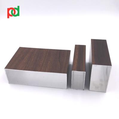 China Construction Decoration Aluminum Profiles Of Wood Grain Square And Rectangular Tubes for sale