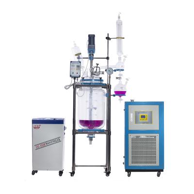 China Lab Stirring Jacketed Reactor 20L 50L 100L Industrial Recycle Mini Bioreactor for sale