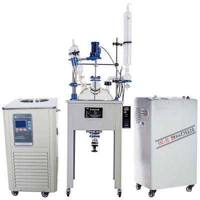 China 2019 Hot Sale 10L-200L Laboratory Stirring Machine Chemical Lab Single Layer Glass Reactor for sale