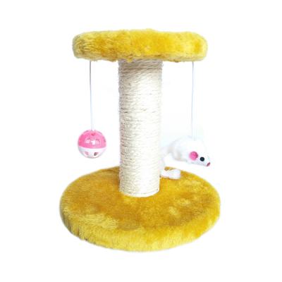 China Thinkerpet Factory Manufacturer Viable Wholesale Sisal Wood Scratch Toy Pet Post Tree Scratching Post for sale