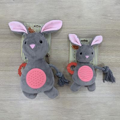 China Wholesale Viable Thinkerpet Bunny Plush Toy Large Dog Chew Rabbit Stuffed Toy Pet Custom Plush Dog Toy for sale