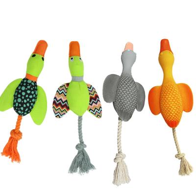 China Thinkerpet Latex Viable Hot Selling Wild Goose With Rope Toy Squeaky Dog Teeth cClean Dog Toys for sale