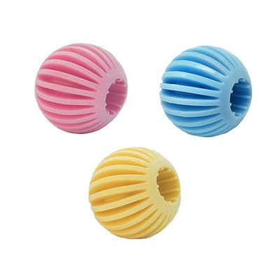 China Viable Yellow Blue Pink Treat Toy Ball Dog Toy TPR Pet Food Pet Toys Dog Gifts Thinkerpet TPR for sale