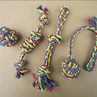 China Thinkerpet Viable Hot Selling Price Good On A Long Rope Pet Chewing Large Durable Braided Pull Toy Cotton Dog Chew Rope Ball Ball Toys for sale