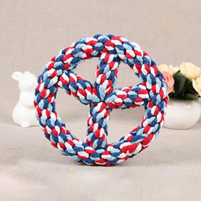 China Pet Manufacturers Sustainable High Quality Outdoor Exercising Unique Style Of Cotton Knot Toys For Dogs Roll Shape Dental Chew Dog Rope Toy for sale