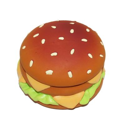 China Shenzhen Sustainable Factory Unique Exercising Natural Soft Toys Pet Food Hamburger Pack Squeeky Dog Toys Interactive Bite For Puppy for sale