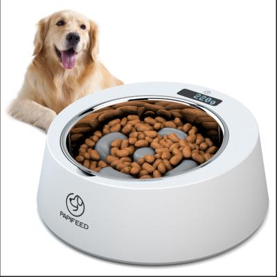 China Amazon Automatic Best Selling Smart Stainless Steel Weighting Guard Kit Slow Feeder Dog Bowl for sale