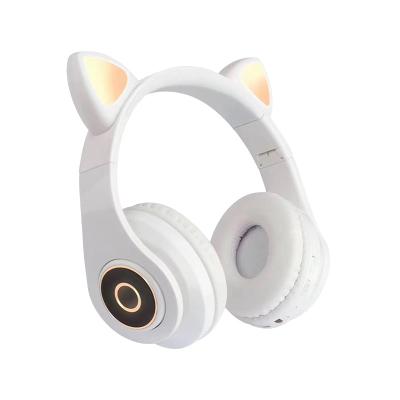 China Cat Ears New Gaming Stereo Earphone Computer Cute Music Headset Wireless Headphones for sale