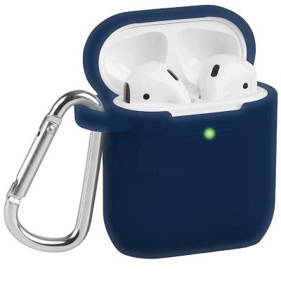 China New lightweight air pods silicone case sleeve skin with anti-lost carabiner for airpod charging case for sale